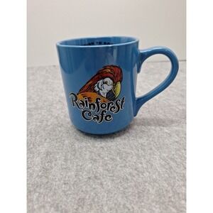 Rainforest Cafe Blue Large Coffee Mug 16 oz RIO Macaw Parrot Bird  1999 Sm Chip